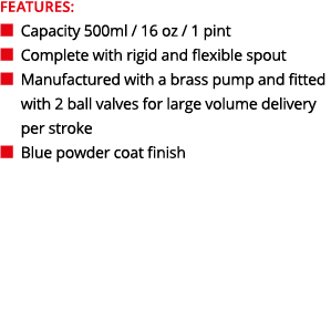 FEATURES: ■ Capacity 500ml / 16 oz / 1 pint ■ Complete with rigid and flexible spout ■ Manufactured with a brass p...