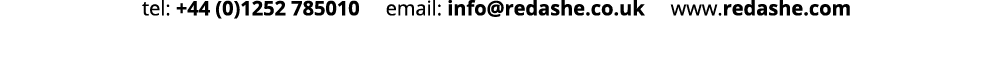 tel: +44 (0)1252 785010  email: info@redashe.co.uk   www.redashe.com